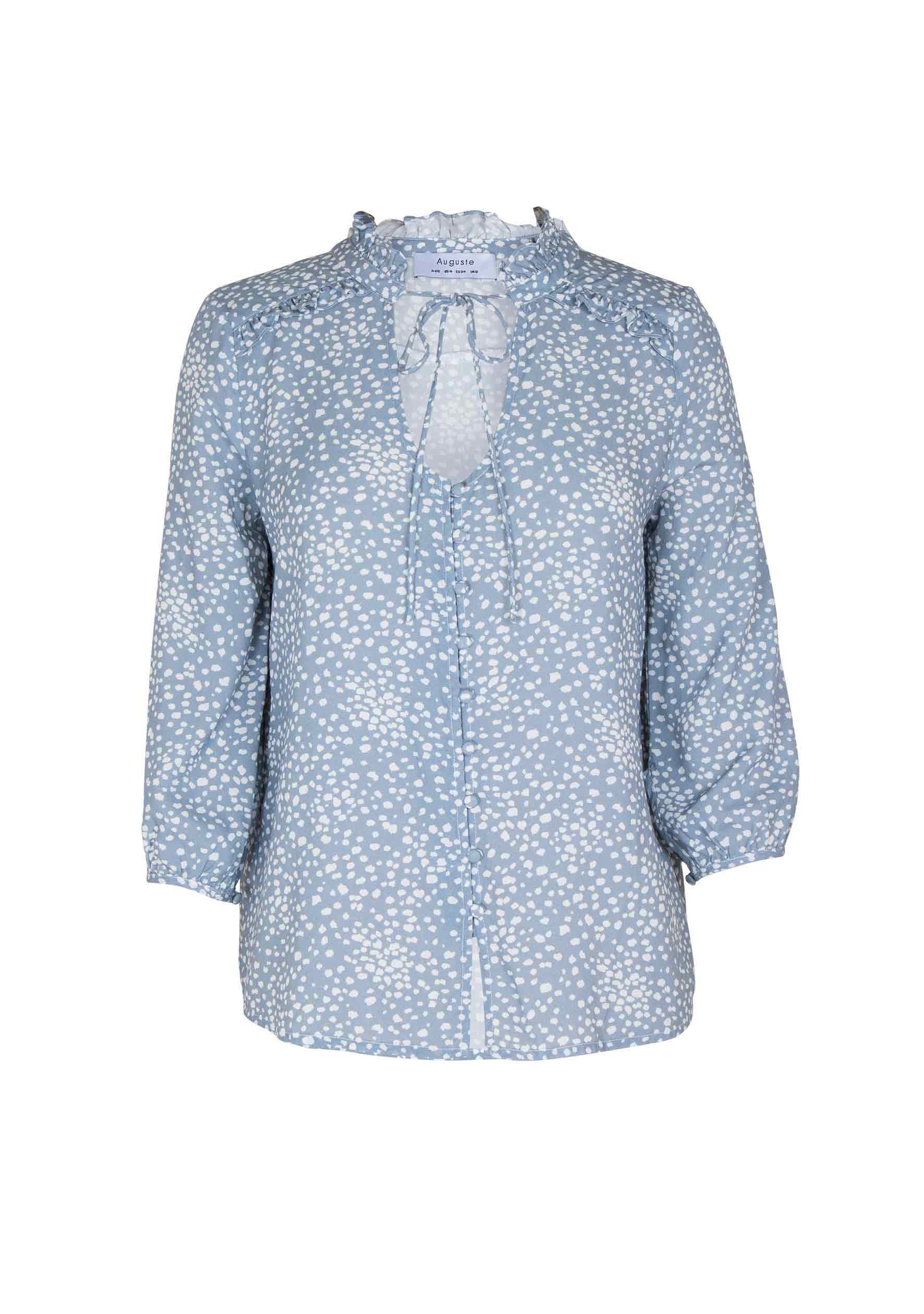 Edie Sweetheart Blouse Dusty Blue