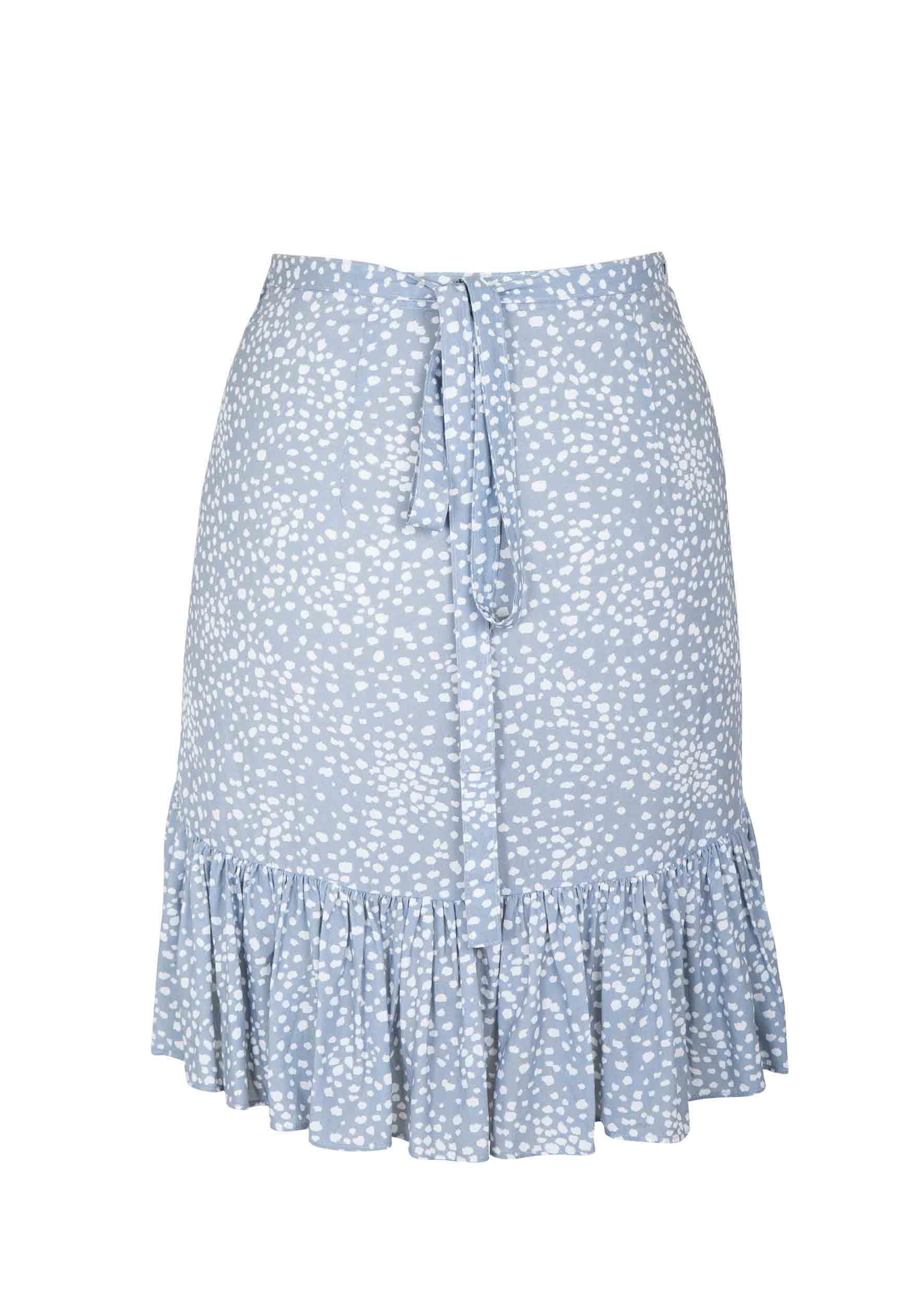 Edie Sweetheart Wrap Mini Skirt Dusty Blue