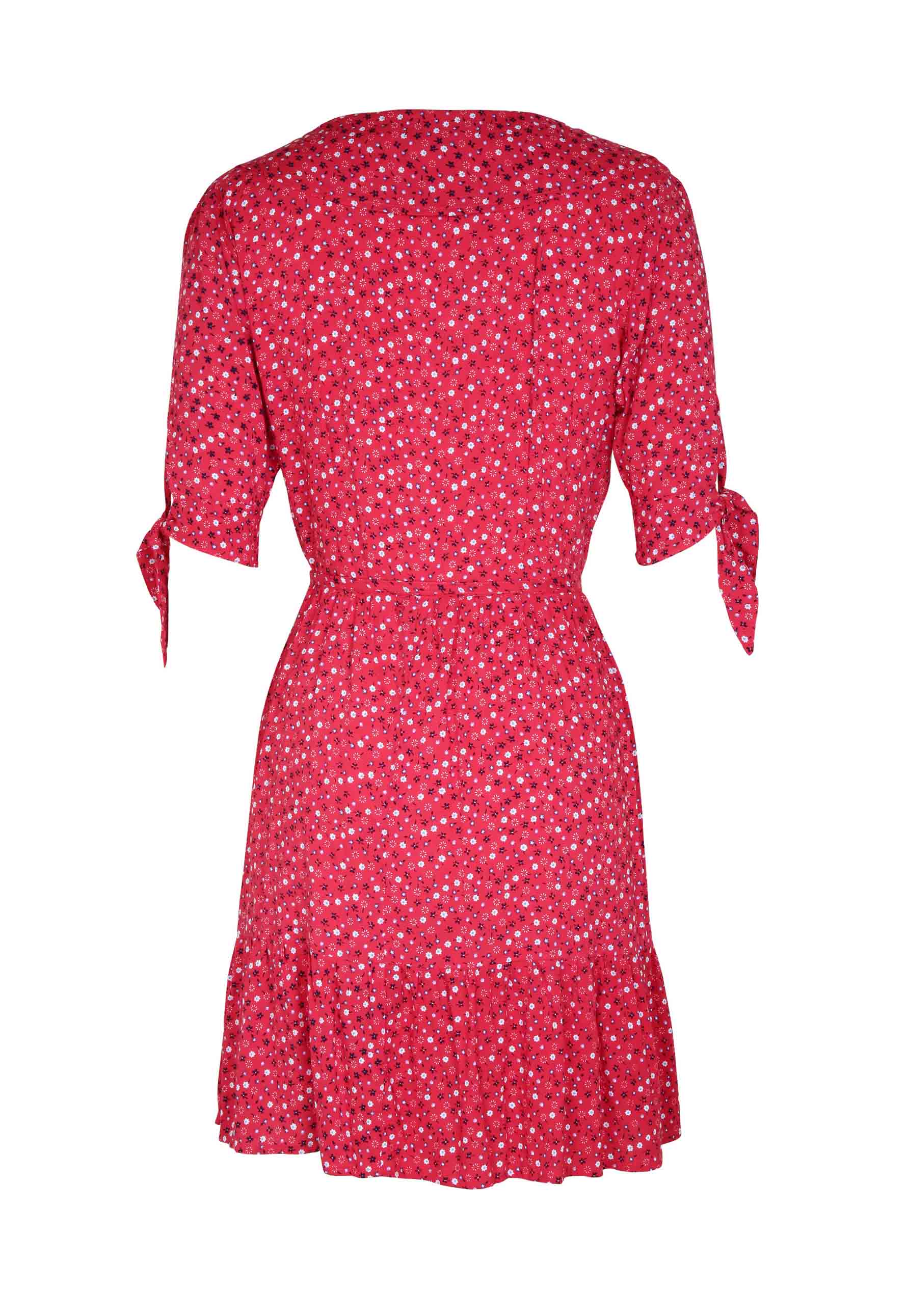 Daphne Crop Sleeve Wrap Mini Dress Red