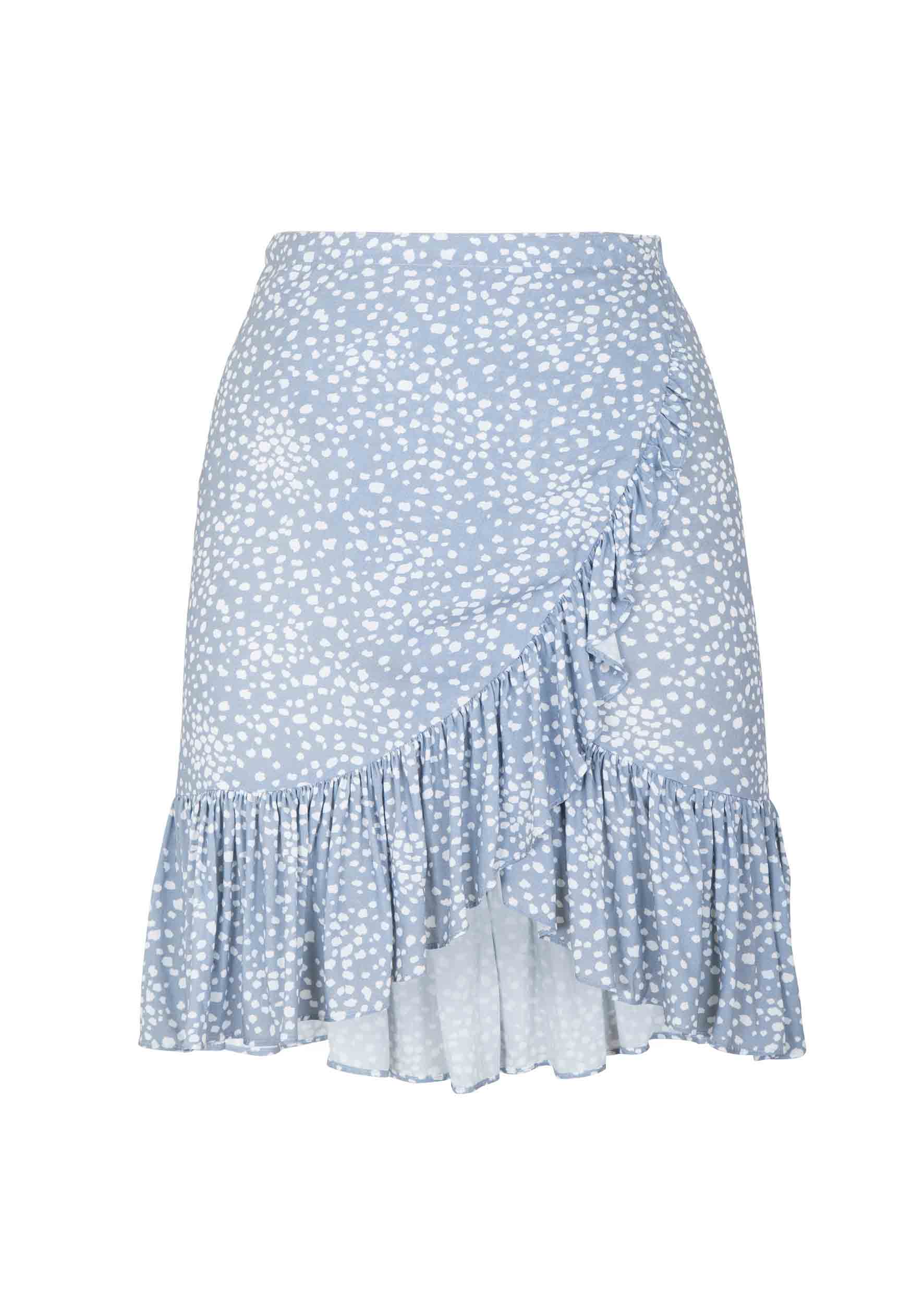 Edie Sweetheart Wrap Mini Skirt Dusty Blue